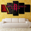 five piece canvas wall art prints Houston Rockets Logo decor picture-1230 (2)