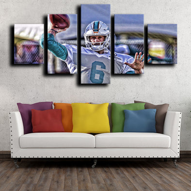 five piece canvas wall art prints Miami Dolphins Cutler decor picture-1230 (1)