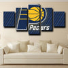 five piece canvas wall art prints Pacers logo emblem live room decor-1212 (4)