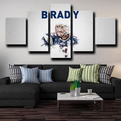 five piece canvas wall art prints Patriots Brady live room decor-1220 (1)