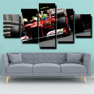 five piece modern art framed print Formula 1 Car Ferrari wall decor-1200 (1)
