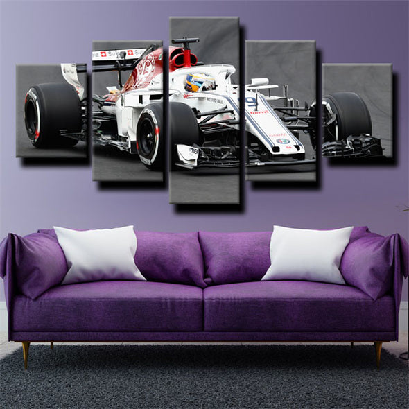 five piece modern art framed print Formula 1 Car home decor-1200 (2)