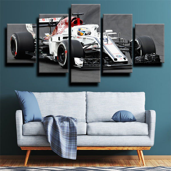 five piece modern art framed print Formula 1 Car home decor-1200 (3)