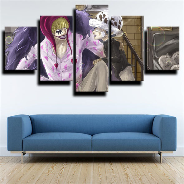 five piece modern art framed print One Piece Corazon wall decor-1200(3)