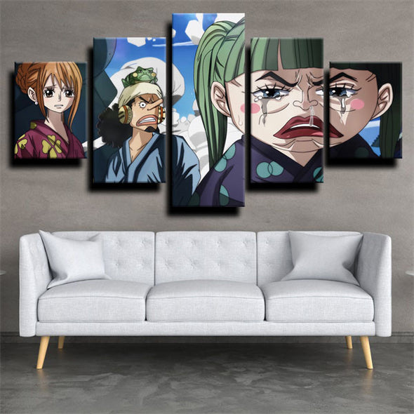 five piece modern art framed print One Piece Usopp home decor-1200 (2)
