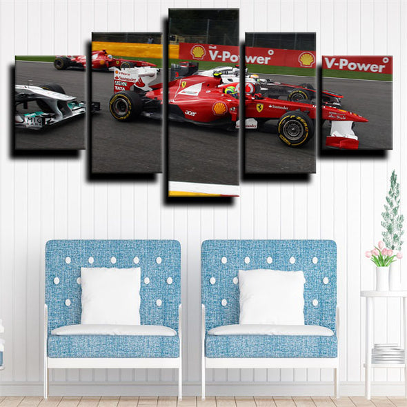 five piece wall art canvas prints Formula 1 Car Ferrari home decor-1200 (3)