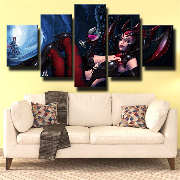 five piece wall art canvas prints League Legends Elise home picture-1200 (3)