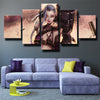 five piece wall art canvas prints League Of Legends Jinx home decor-1200 (2)