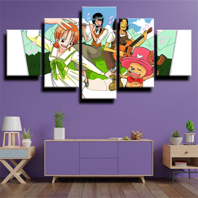 five piece wall art canvas prints One Piece Nami home decor-1200 (1)