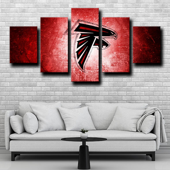 five piece wall art prints Atlanta Falcons Logo live room decor-1229 (4)
