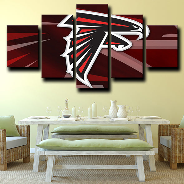 five piece wall art prints Atlanta Falcons logo live room decor-1231 (1)