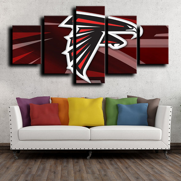 five piece wall art prints Atlanta Falcons logo live room decor-1231 (4)
