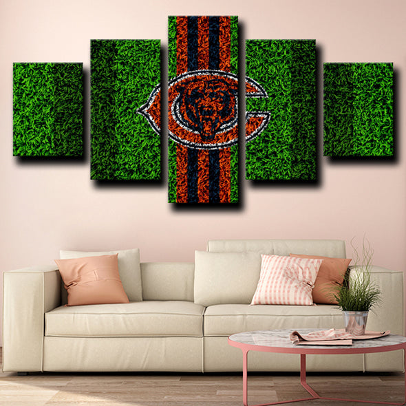 five piece wall art prints Chicago Bears Emblem live room decor-1205 (2)