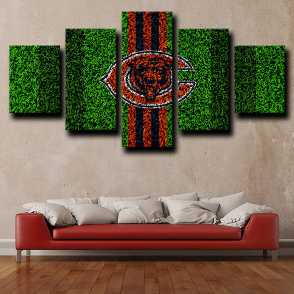 five piece wall art prints Chicago Bears Emblem live room decor-1205 (4)