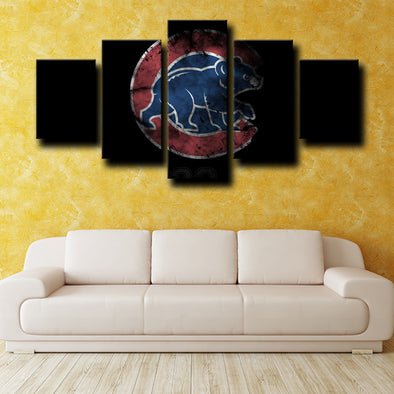 five piece wall art prints Chicago Bears Logo Emblem live room decor-1220 (1)