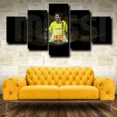 five piece wall art prints FC Barcelona Messi decor picture-1225 (1)