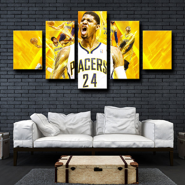 five piece wall art prints Pacers mvp george live room decor-1213 (2)