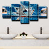 five piece wall art prints San Jose Sharks Logo live room decor-1212 (2)