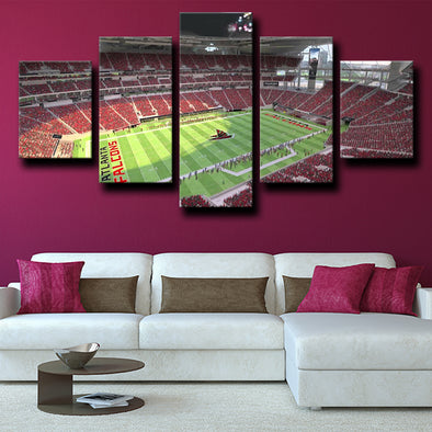 large 5 piece canvas wall art prints Atlanta Falcons Mercedes-Benz Stadium decor picture-1207 (1)