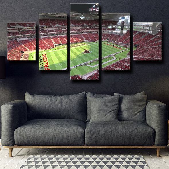 large 5 piece canvas wall art prints Atlanta Falcons Mercedes-Benz Stadium decor picture-1207 (2)