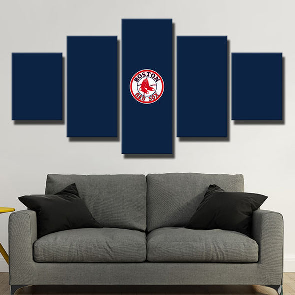 panel modern art canvas prints Red Sox Gray-blue decor picture-50034 (3)