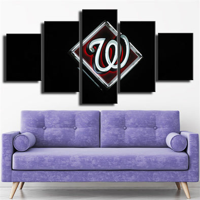 piece canvas art framed prints  Washington Nationals Badge wall picture1221 (1)