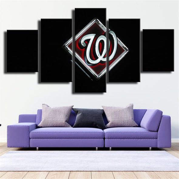 piece canvas art framed prints  Washington Nationals Badge wall picture1221 (2)