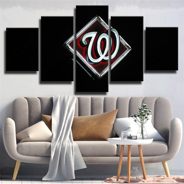 piece canvas art framed prints  Washington Nationals Badge wall picture1221 (4)