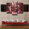 wall canvas 5 piece 76ers Embiid red art decor picture-1203 (3)