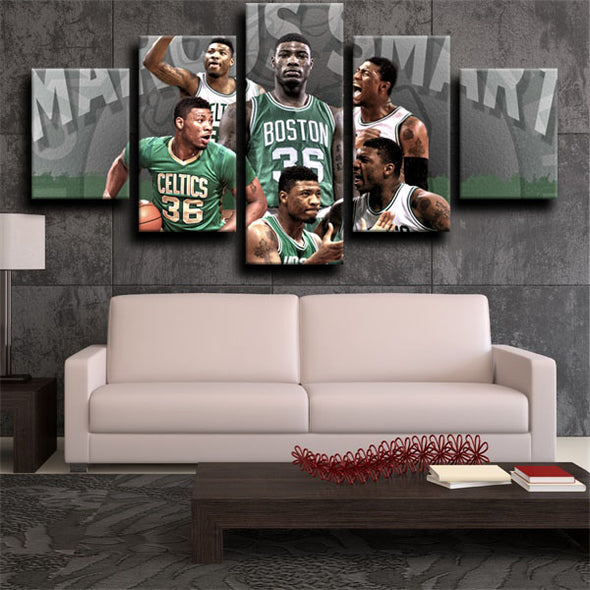 wall canvas 5 piece art prints Boston Celtics Smart decor picture-1238 (3)