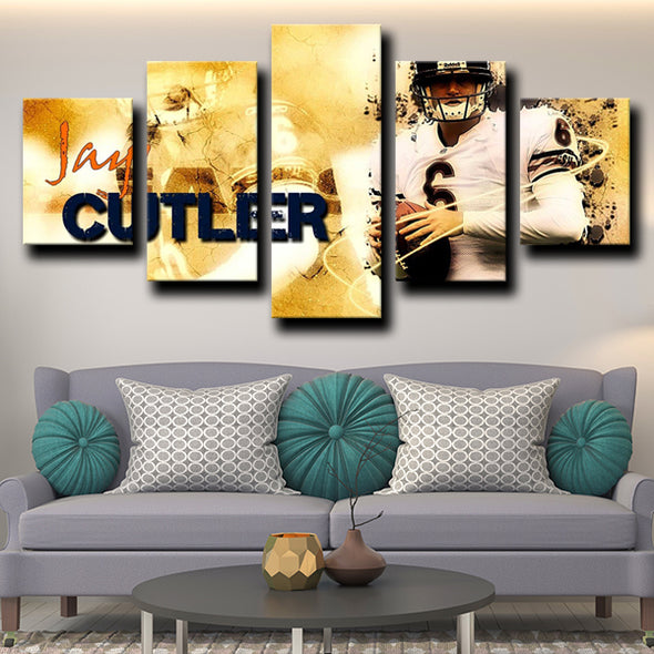 wall canvas 5 piece art prints Chicago Bears Cutler decor picture-1210 (3)