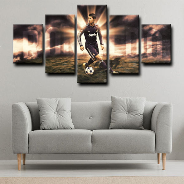  wall canvas 5 piece art prints Cristiano Ronaldo decor picture1212 (3)