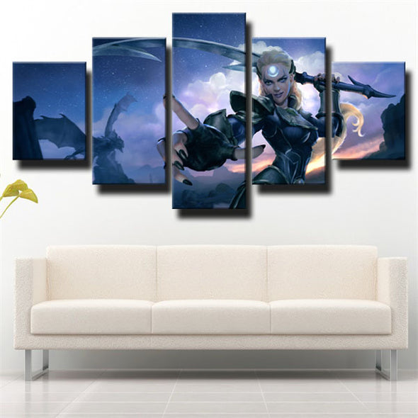 wall canvas 5 piece art prints League Legends Diana decor picture-1200(2)