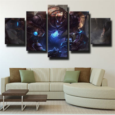 wall canvas 5 piece art prints League Of Legends Galio decor picture-1200 (1)