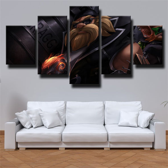 wall canvas 5 piece art prints League Of Legends Gragas decor picture-1200 (3)