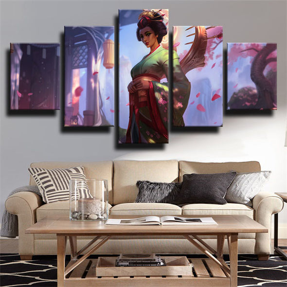 wall canvas 5 piece art prints League Of Legends Karma decor picture-1200 (2)