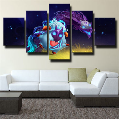 wall canvas 5 piece art prints League Of Legends Kindred decor picture-1200 (1)