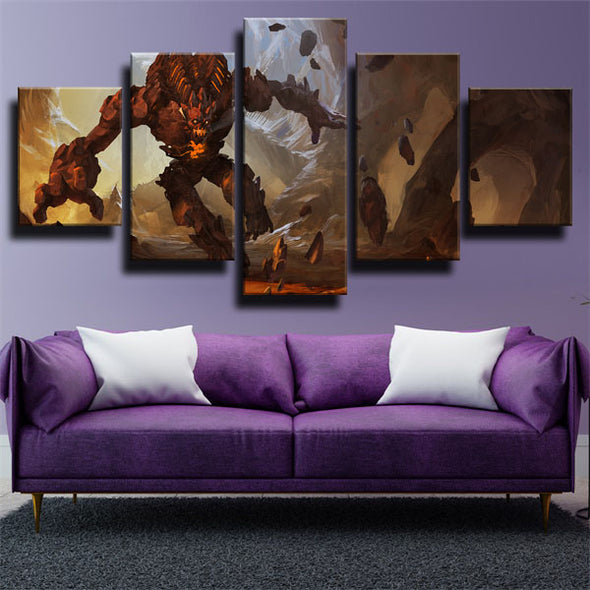 wall canvas 5 piece art prints League Of Legends Malphite decor picture-1200 (1)