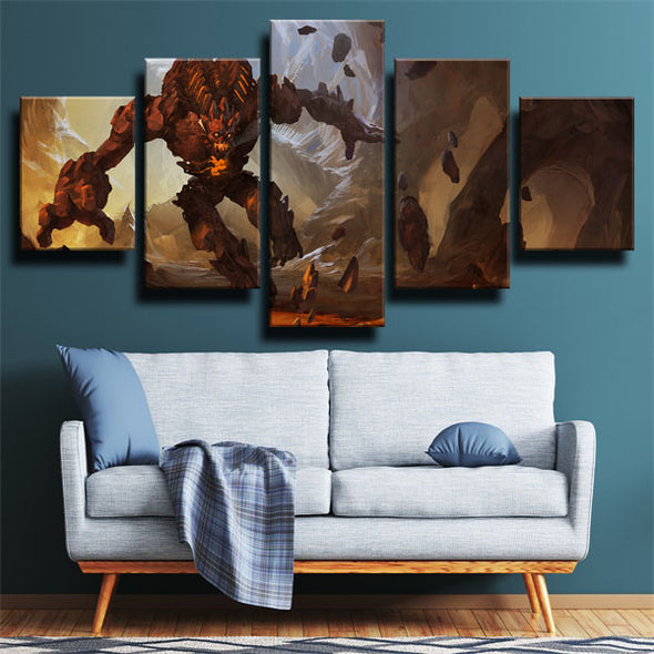 wall canvas 5 piece art prints League Of Legends Malphite decor picture-1200 (2)