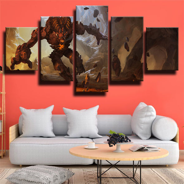 wall canvas 5 piece art prints League Of Legends Malphite decor picture-1200 (3)