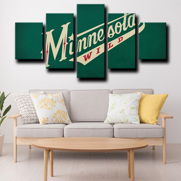 wall canvas 5 piece art prints Minnesota Wild Green decor picture-1214 (4)