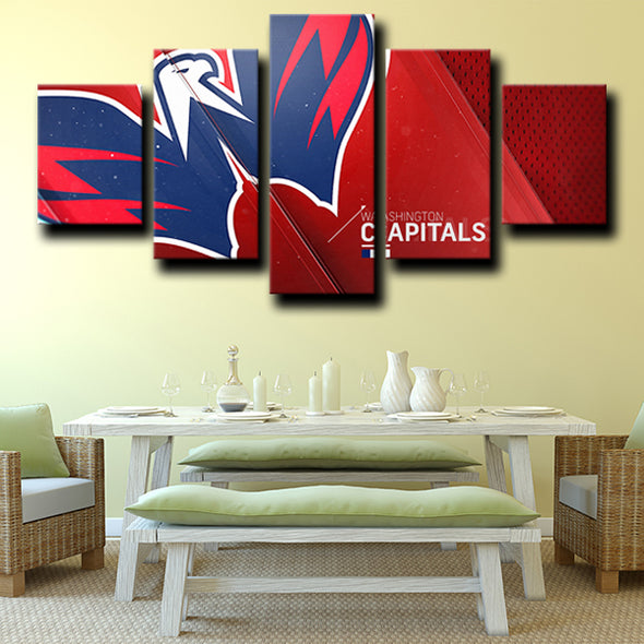 wall canvas 5 piece art prints Washington Capitals logo decor picture-1207 (2)