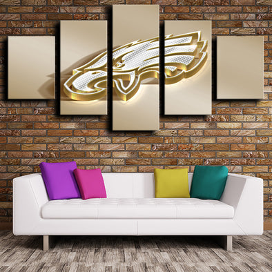 wall canvas 5 piece custom prints Philadelphia Eagles Logo wall decor-1206 (1)