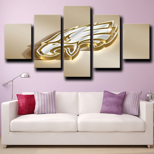 wall canvas 5 piece custom prints Philadelphia Eagles Logo wall decor-1206 (2)