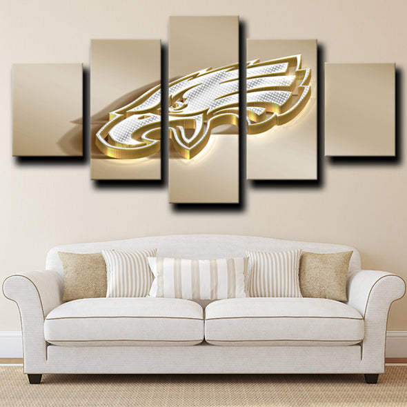 wall canvas 5 piece custom prints Philadelphia Eagles Logo wall decor-1206 (3)