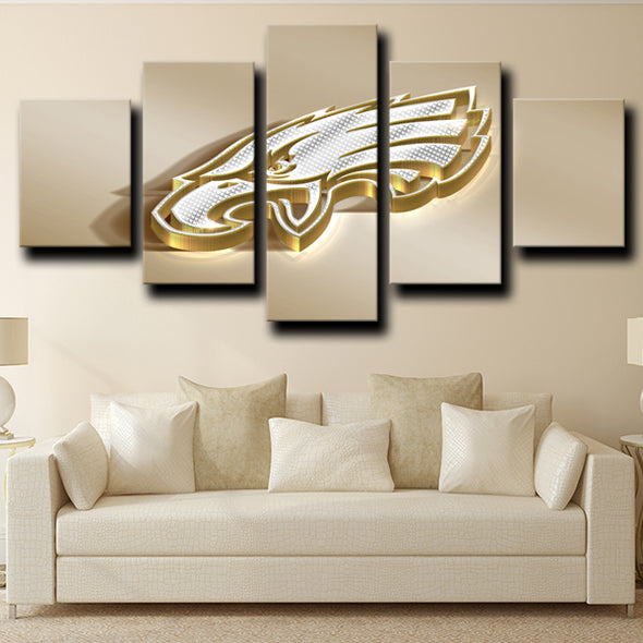 wall canvas 5 piece custom prints Philadelphia Eagles Logo wall decor-1206 (4)