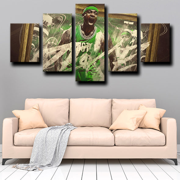 wall canvas 5 piece framed prints Celtics Thomas home decor-1219 (3)